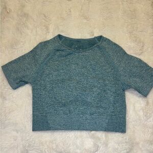 Athleta Teal Knit Short Sleeve Top